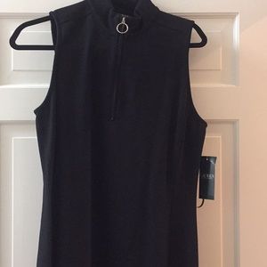 Womans black dress with 9” zipper